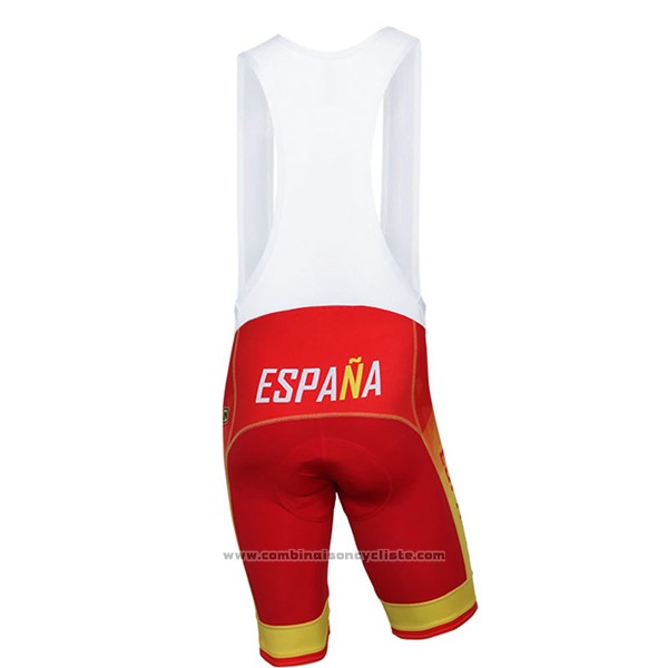 2017 Maillot Cyclisme Espagne Jaune et Rouge Manches Courtes et Cuissard